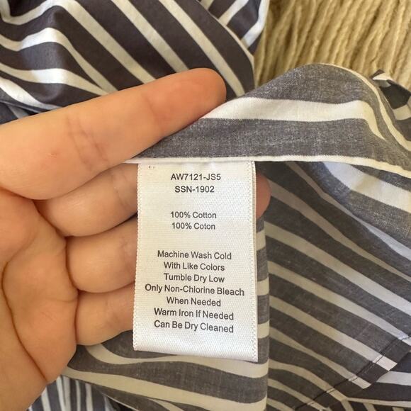 ATM Striped Cotton Poplin Tent Dress - Picture 4 of 8